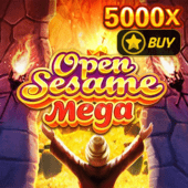 Open Sesame Mega hot slot icon with golden vault door and sesame gate artwork